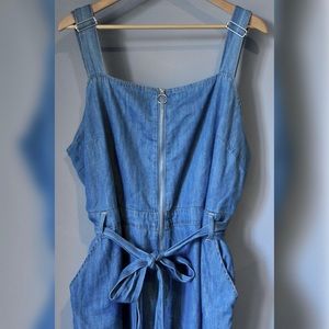 Forever 21 Plus Jumpsuit Denim Overalls Wide Leg